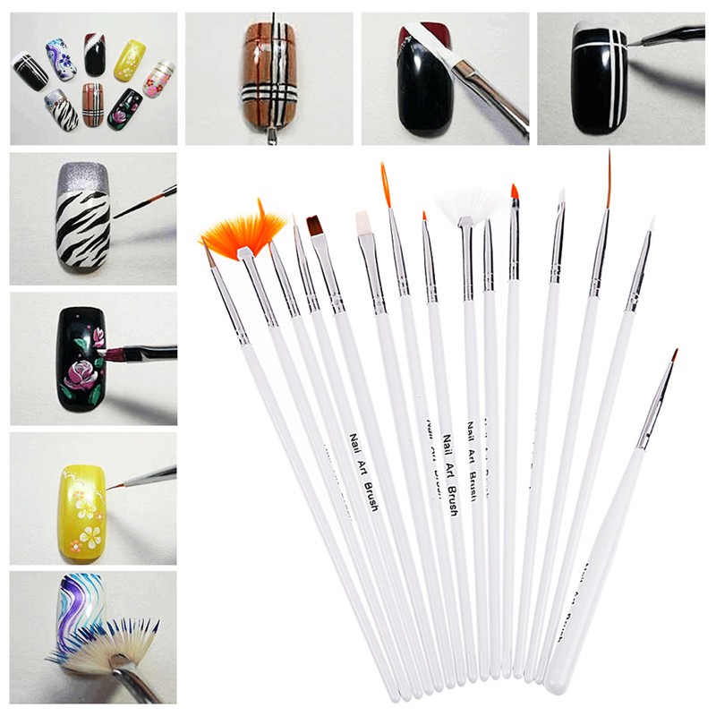 Ŵť     հ   ȸȭ 濡   15pcs / set  Ʈ ÷  귯/15pcs/set nail art color drawing brushes for manicure tools nail design pen fing
